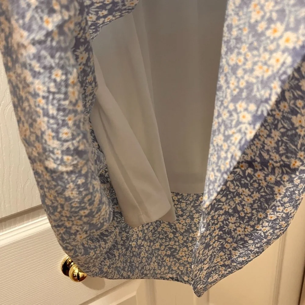 Monteau blue floral summer dress size large - Picture 3 of 4